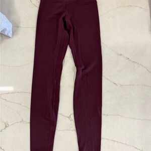 Lululemon Athletica Maroon Leggings High Waist Full Length 27”
